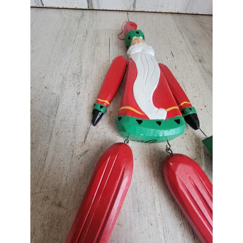 Vintage large wooden Santa Claus tree rustic folk art unique ornament home